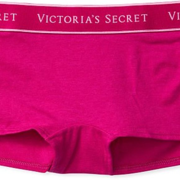 VS XS Boyshort Logo Waist Berry Blush NWT - Picture 8 of 9